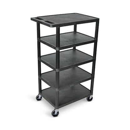 FSE 373-BC50-B Five Flat-Shelf Structural Foam Plastic Cart - Image 2