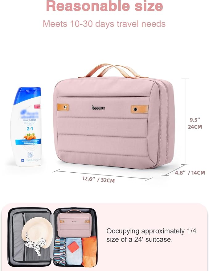 Women's Hanging Toiletry Bag, Waterproof Travel Cosmetic Organizer - Image 7