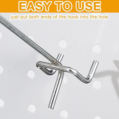 Funrous 100 Pack Peg Board Hooks Stainless Steel Pegboard Hooks Shelving - Image 3