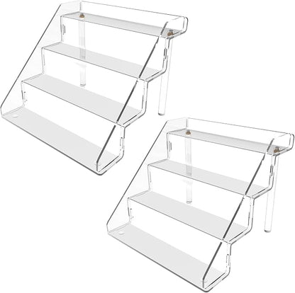 Clear Acrylic Display Risers Stand Set of 2, Perfume Organizer Holder And by Sezanrpt