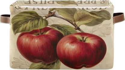 Vintage Apples Foldable Storage Basket by LLCxigua