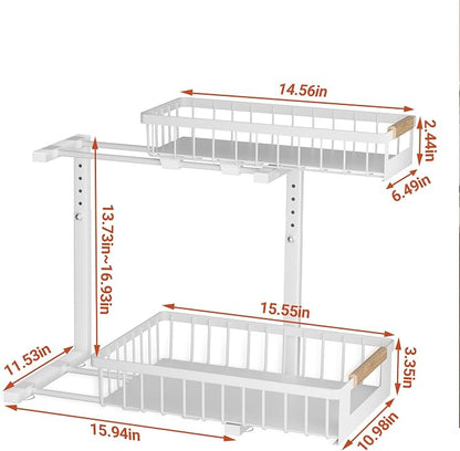 Under Sink Organizer, 2 Tier Pull Out Cabinet Organizer - Image 7