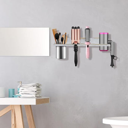 Hair Tool Organizer Wall Mounted, Sturdy Pine Wood Construction, Removable - Image 7