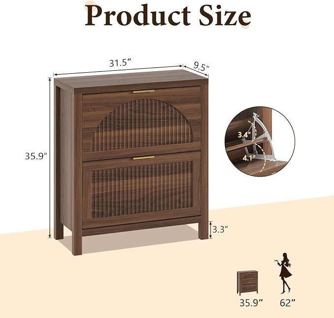 Fluted Shoe Cabinet Storage - Image 2