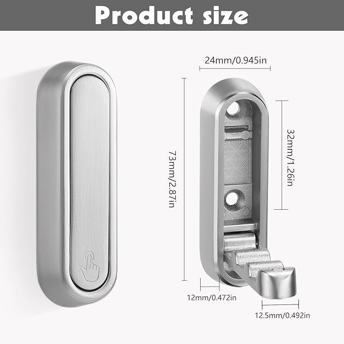 Foldable Wall Hook, 4 Pack, Screw Mounted, Heavy Duty Coat Hooks | 90° Foldable - Image 3