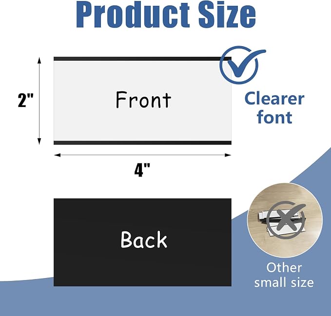 TOTiyea C Channel Magnetic Label Holders 2" x 4" 25 Pack - Image 2