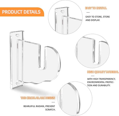 BiJun Skateboard Wall Mount, Snowboard Wall Mount Display, Acrylic Horizontal - Image 6