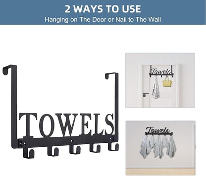 Azmoncy Over The Door Hooks, Towel Rack - Image 3
