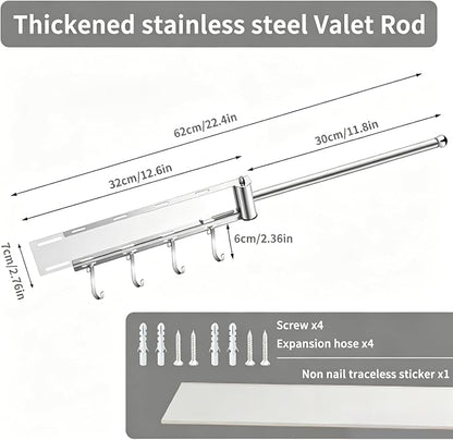Valet Rod for Closet, Stainless Steel Extendable Daily Outfit Planning Rod - Image 6