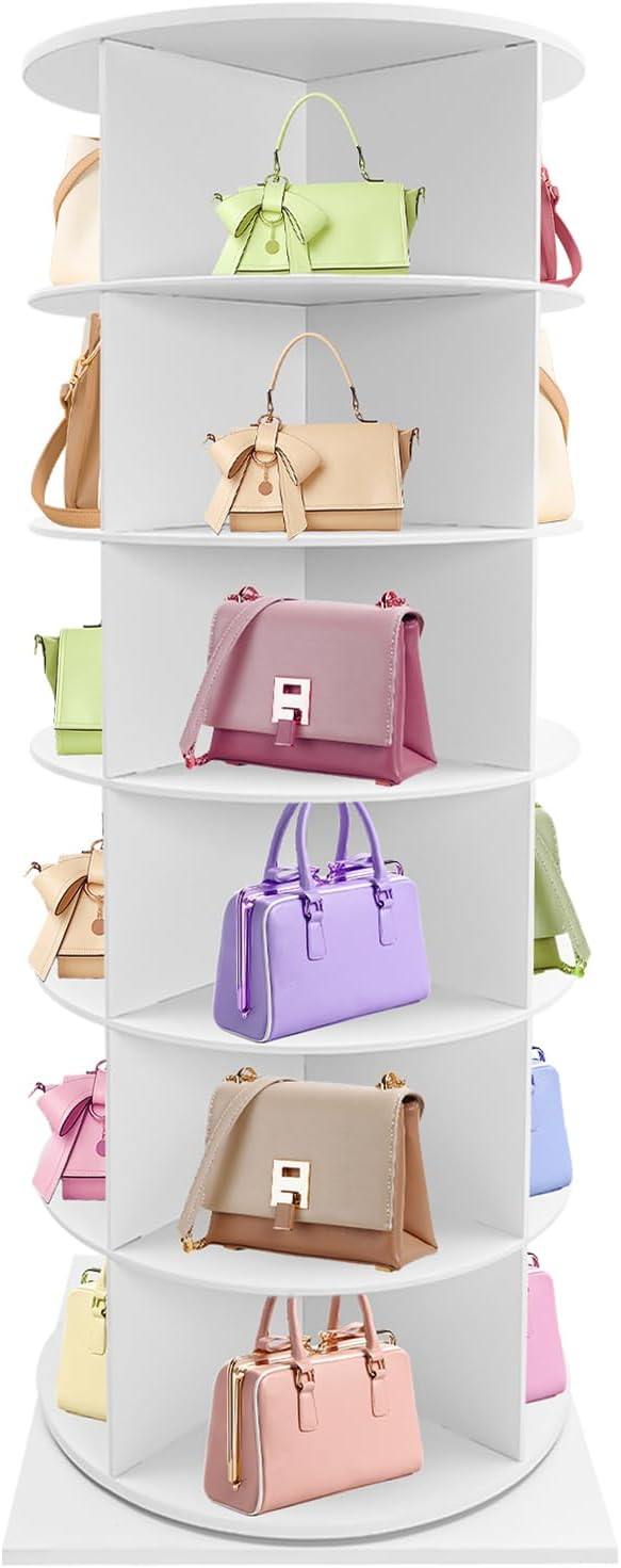 6 Tiers Rotating Shoe Rack Tower, 360° Spinning Shoe Display Stand 24 Pairs Bag by Unknown