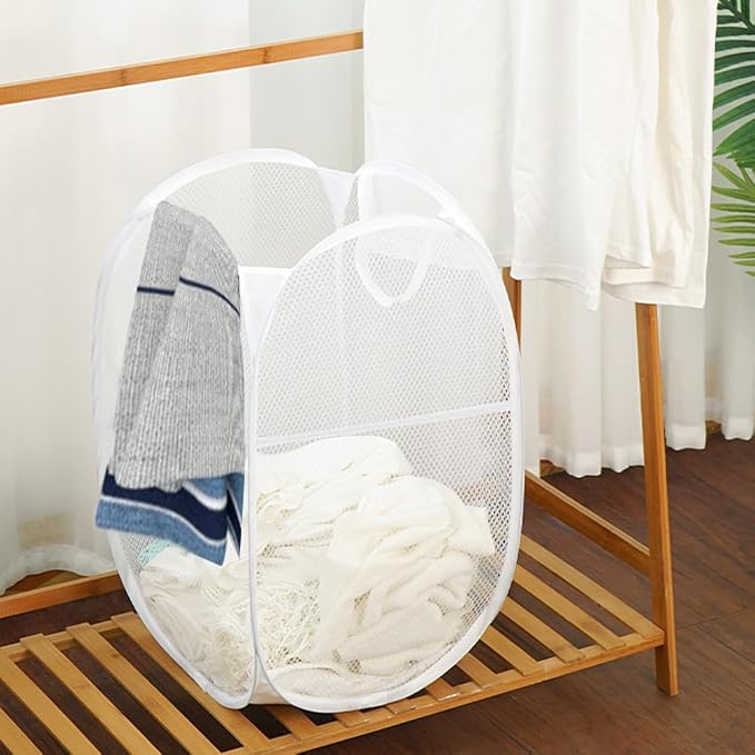 Larpur Popup Laundry Basket, Mesh Clothes Hamper Portable Laundry Hamper - Image 5