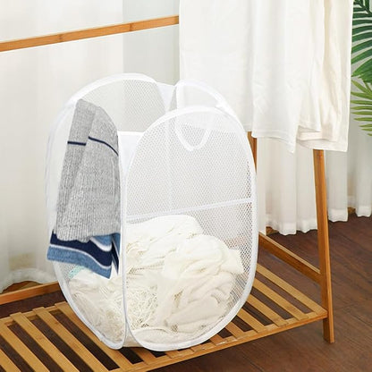 Larpur Popup Laundry Basket, Mesh Clothes Hamper Portable Laundry Hamper - Image 5