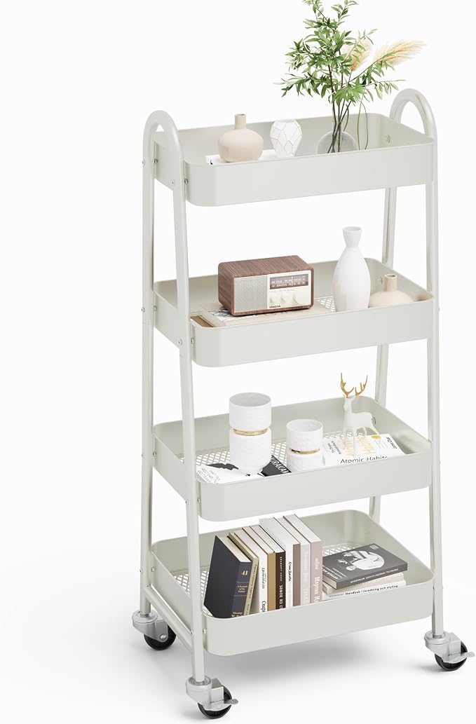 NEWBULIG 4-Tier Metal Rolling Cart by NEWBULIG