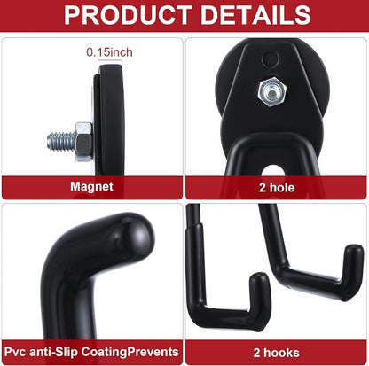 Landhoow Large Magnetic Hooks Heavy Duty Garage Magnet Hooks Strong Storage - Image 3
