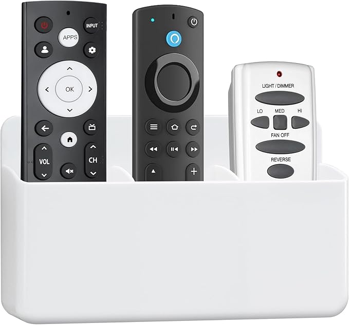 3 Slot Remote Control Holder, TV Remote Holder Wall Pen Storage Accessories by VACONICO