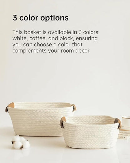 Medium Cotton Woven Basket - Image 6