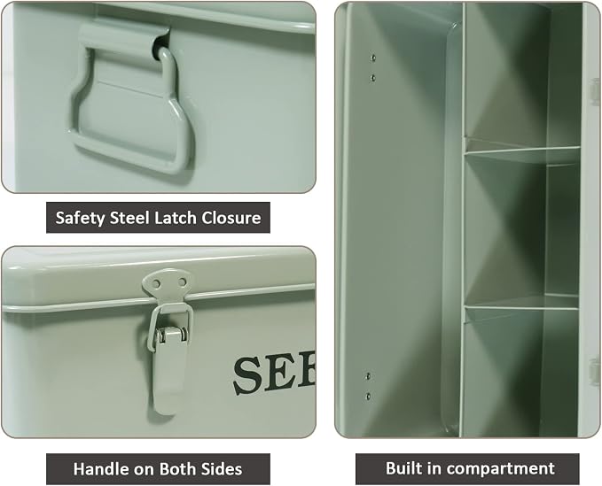 Seed Storage, Metal Seed Box, Seed Storage Organizer Box - Image 2