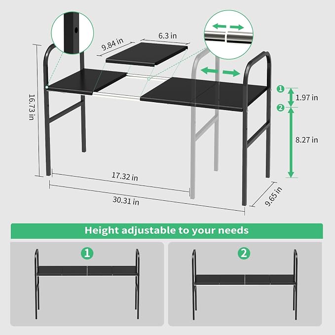 Expandable 2-Tier Under Sink Organizer, 8 Removable Plastic Boards, Tool-Free - Image 3