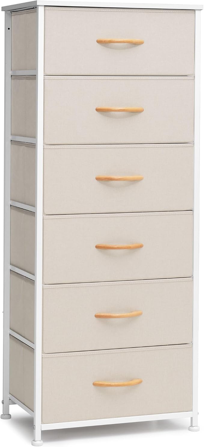 Tall 6-Drawer Fabric Dresser Tower by CrestliveProducts