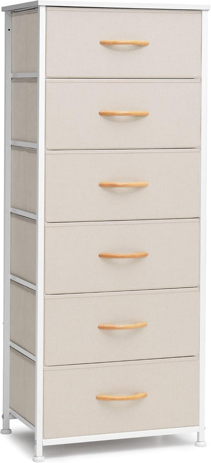 Tall 6-Drawer Fabric Dresser Tower by CrestliveProducts