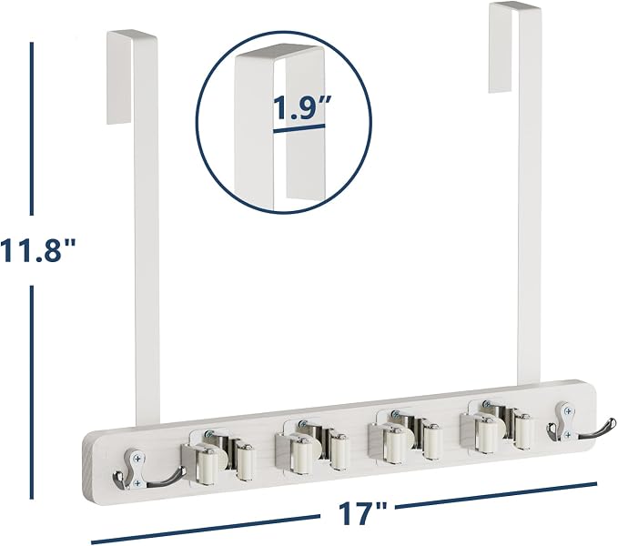 Lorbro Broom Holder Door Mount, Over the Door Broom and Mop Holder - Image 7