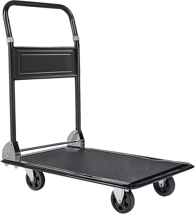 VEVOR Heavy Duty 2 Tier Platform Hand Truck, 700 lbs 2 Tier Push Tool Cart - Image 9