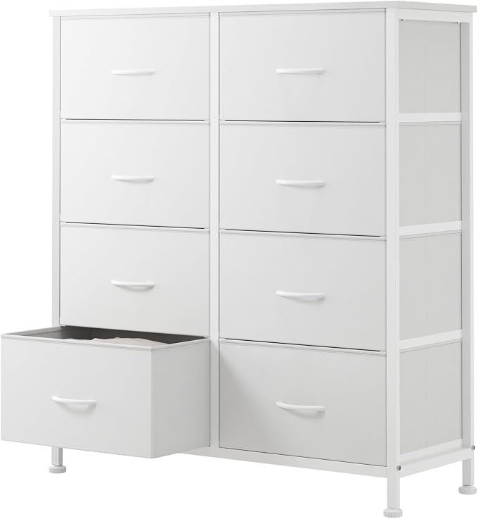 Sweetcrispy 8 Drawer Fabric White Dresser by Sweetcrispy