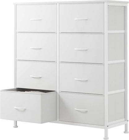 Sweetcrispy 8 Drawer Fabric White Dresser by Sweetcrispy