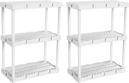 Gracious Living 2 Pack Light Duty Storage Shelves, Knect-A-Shelf 3-Shelf by GraciousLiving