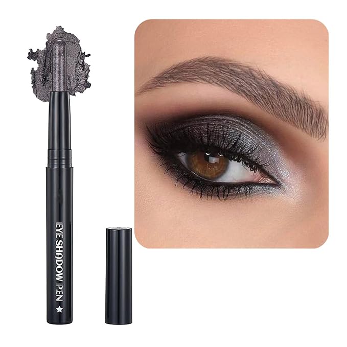 Dark Gray Eyeshadow Stick Makeup, Cream Shimmer Eye Shadow Pencil, by SAUBZEAN