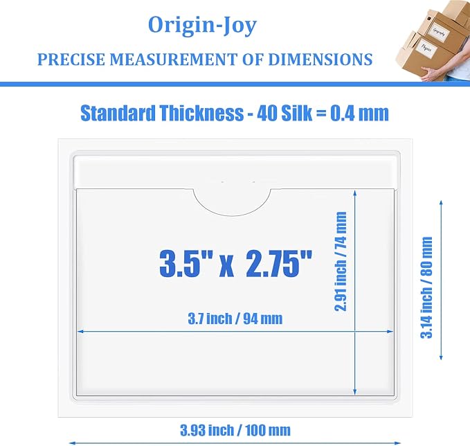 Origin-Joy 25 PCS Self-Adhesive Index Label Pockets - Image 2