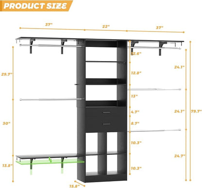 Closet System - 4.75-8FT Closet Organizer System - Image 9