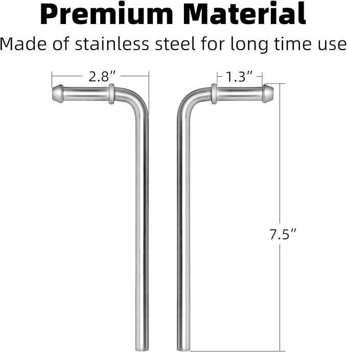 4 Pieces Exhaust Hanger Rods Stainless Steel 90° bend 7.5 inch Long - Image 2