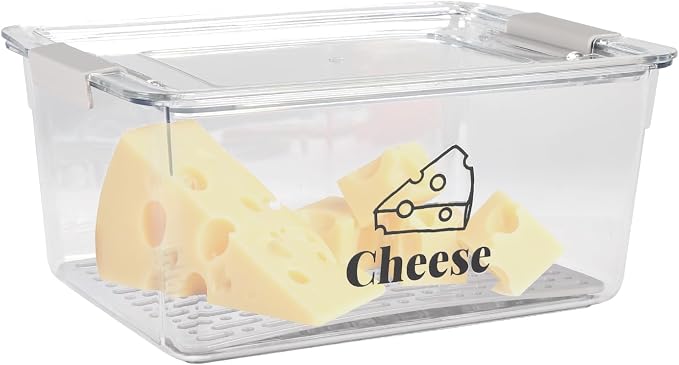 Cheese Container Airtight with Draining Basket Cream Cheese Sliced Cheeses Box by Unknown