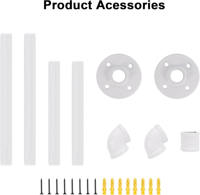 Industrial Iron Pipe Clothes Hanging Bar DIY Wall-Mounted Garment Rack Heavy - Image 8