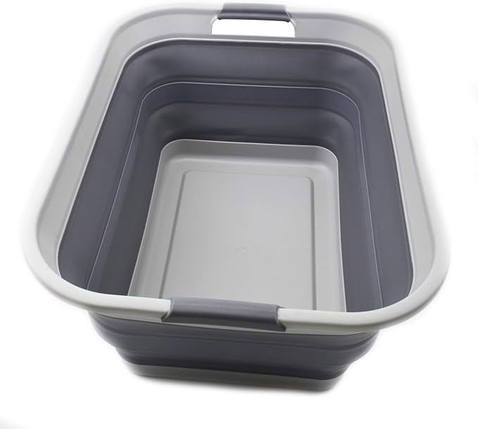 SAMMART 42L Collapsible Plastic Laundry Basket-Foldable Pop Up Storage by SAMMART