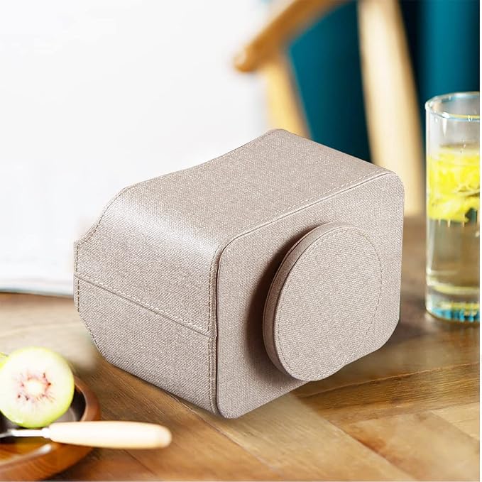 360° Rotating Remote Control Holder, PU Leather TV Remote Caddy Organizer - Image 4