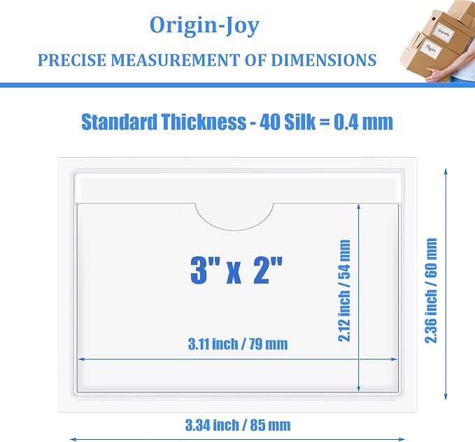 Origin-Joy 50 PCS Self-Adhesive Index Label Pockets - Image 2