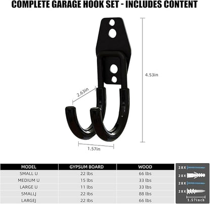 Garage Hooks, 6 Pack Small Round Wall Hooks - Image 2