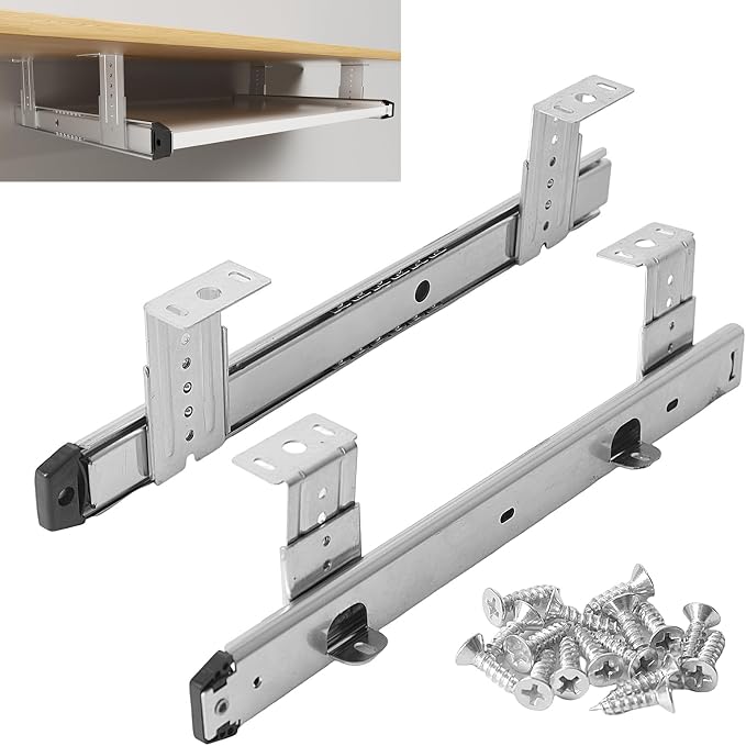 Under Desk Keyboard Tray Pull Out Slide Height Adjustable Slide Out Keyboard by Copgge