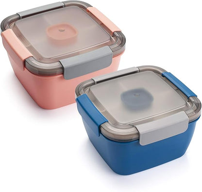 Salad Lunch Container To Go, 2 Packs 52-oz Salad Bowls to go by Freshmage