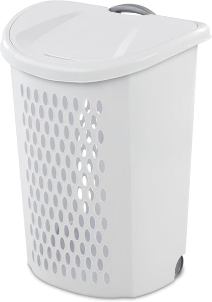 Wheeled Plastic Laundry Hamper, Ultra Wheeled Design Clothes Laundry Basket by Unknown
