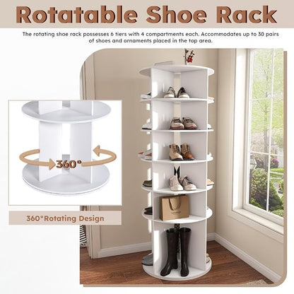 Shoe Organizer 6-Tier Spinning Shoe Rack - Image 5
