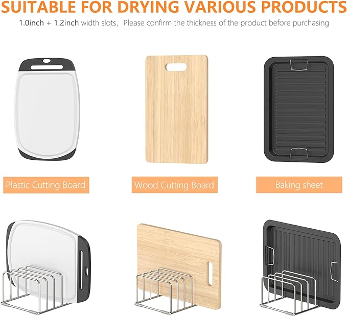 Cutting Board Holder Stand, Chopping Board Storage Rack, Cutting Board Organizer - Image 4