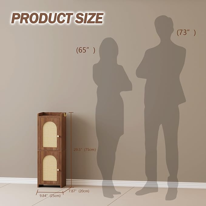 Arbuxzuy Rattan Bathroom Storage Cabinet - Image 2
