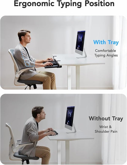 HUANUO Keyboard Tray Under Desk, Keyboard Holder - Image 3