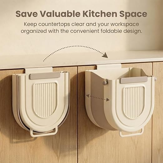 Collapsible Hanging Trash Can for Kitchen: Foldable Hanging Garbage Bin - Image 3