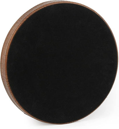 HofferRuffer Faux Leather Round Serving Tray, Vegan Croco Leather Decorative - Image 8