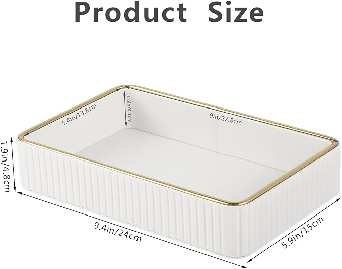 PU Leather Valet Tray, Desk Organizer Tray Nightstand Organizer Trinket Dish - Image 4