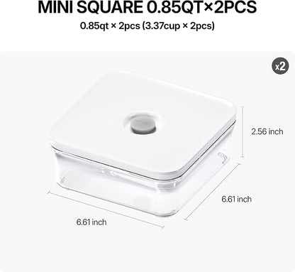 VAKUEN Premium Airtight Food Storage Containers, Mini Square 2pc/set, Smart - Image 2